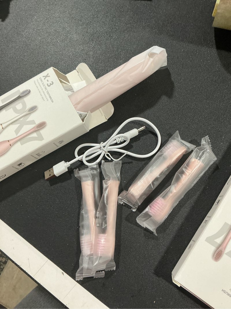 Condition photo showing New/Like New for 3 Pack Electric Toothbrush with 6Modes, Rechargeable Toothbrushes with 3 Brush Head, Fast Charge 2 Min and 30s Timer Toothbrush