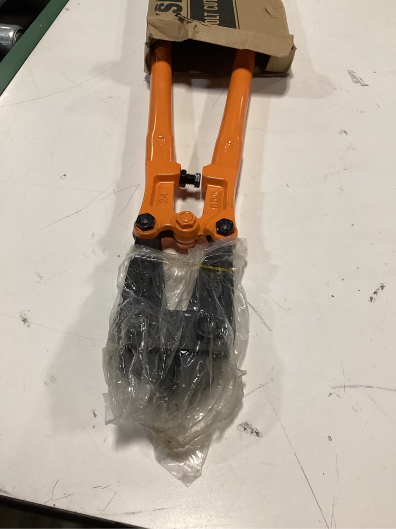 Condition photo showing Good Condition for kseibi 141585 heavy-duty medium size bolt cutter 24" for cutting fence, steel wire, chain, screws, rivet, and medium padlock, with soft grip rubber ergonomic handle cutters 24 inch-600mm