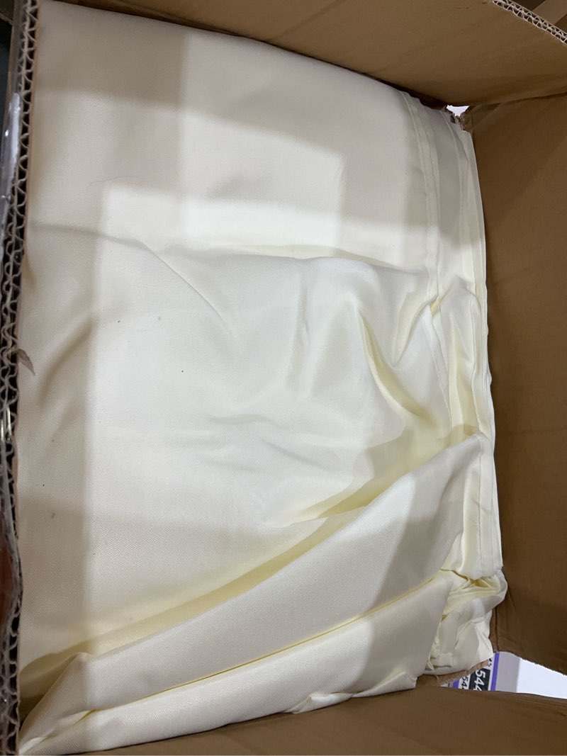 Condition photo showing Good Condition for Fitable 8 Pack Rectangle Tablecloths: Stain Resistant Wrinkle Free Circle Table Clothes, Washable Reusable Polyester Table Covers for Wedding Party Birthday Banquet Reception(Ivory, 90x132 Inch) Ivory 90x132 In, 8 Pack