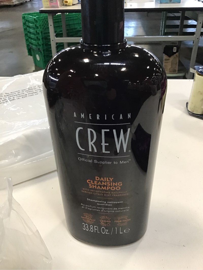 Condition photo showing New/Like New for American Crew Shampoo for Men, Daily Cleanser, Naturally Derived, Vegan Formula, Hair Care Gift for Him, Citrus Mint Fragrance, 33.8 Fl Oz 33.8 Fl Oz (Pack of 1)