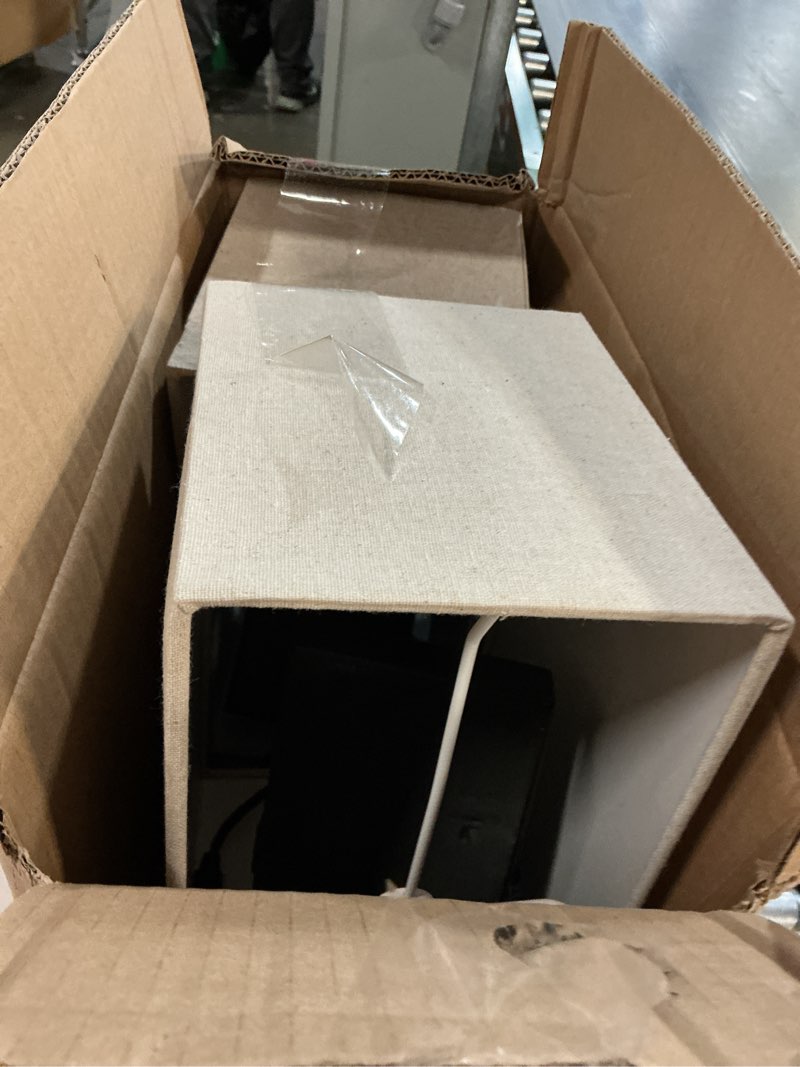 Condition photo showing As Is for 21" Touch Bedside lamps with 2 USB & AC Outlets, 3-Way Dimmable Bedside Table Lamps Set of 2 for Bedroom Living Room Office Reading, Beige Linen Shade Lamps for Night Stands, 2700K LED Bulbs Included (2 Pack)-Beige Linen & Matte Black(Base)-2700K Bulbs Included