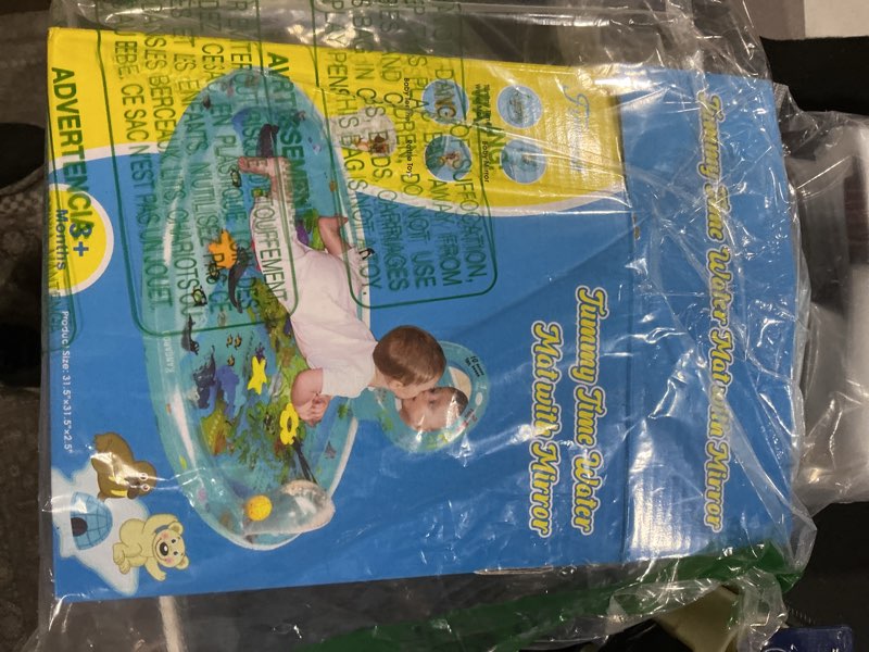 Condition photo showing Good Condition for Tummy Time Mat Extra Large 31.5"×31.5" for 3-12 Months Baby, Inflatable Water Playmat with Mirror, T
