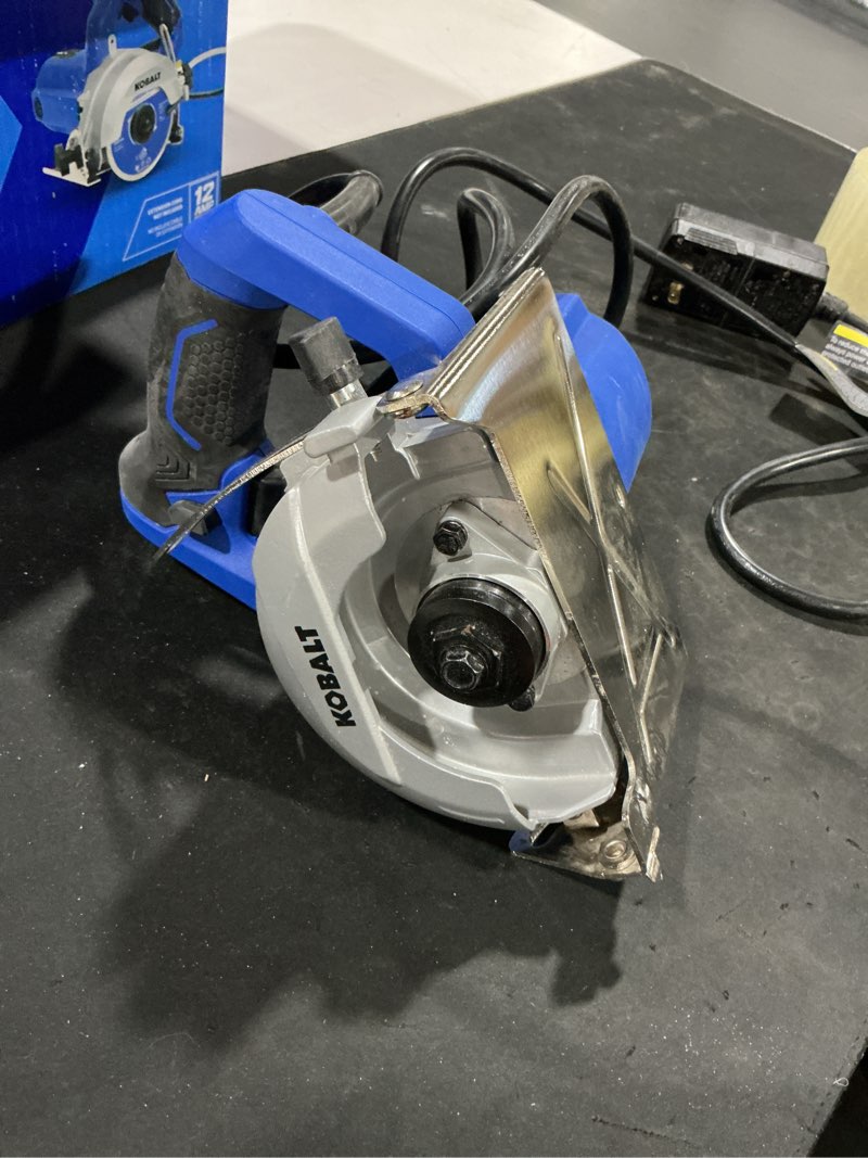 Condition photo showing As Is for kobalt 1.16-in ceramic tile cutter kit
