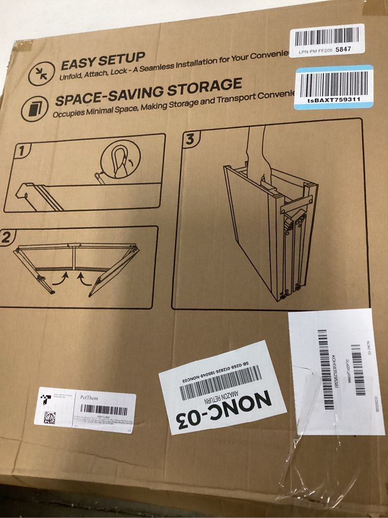 Condition photo showing New/Like New for Dog Ramp for Car 71'' X-Long & 17.2" Wide Folding Dog Ramps for Large Dogs with Non-Slip Rug Surface Portable Dog Car Ramp for SUV Car & Truck, Outdoor Dog Ramp Up to 250 LBS
