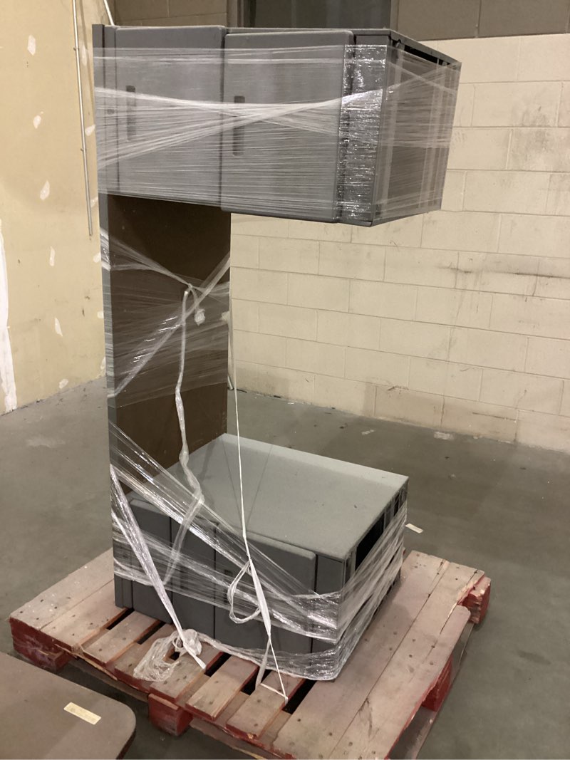 Gray desk with drawers