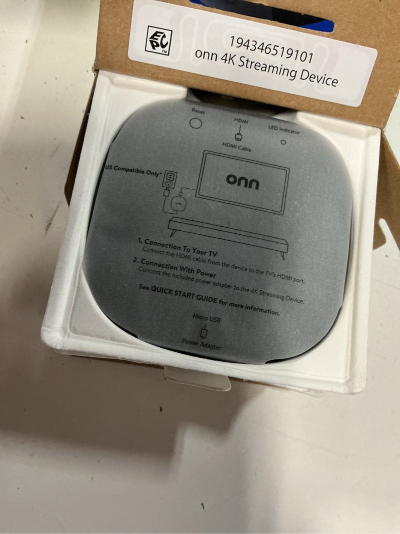 Condition photo showing Good Condition for ONN Android TV 4K UHD Streaming Device with Voice Remote Control Google Assistant & High Speed HDMI Cable (100026240) Black