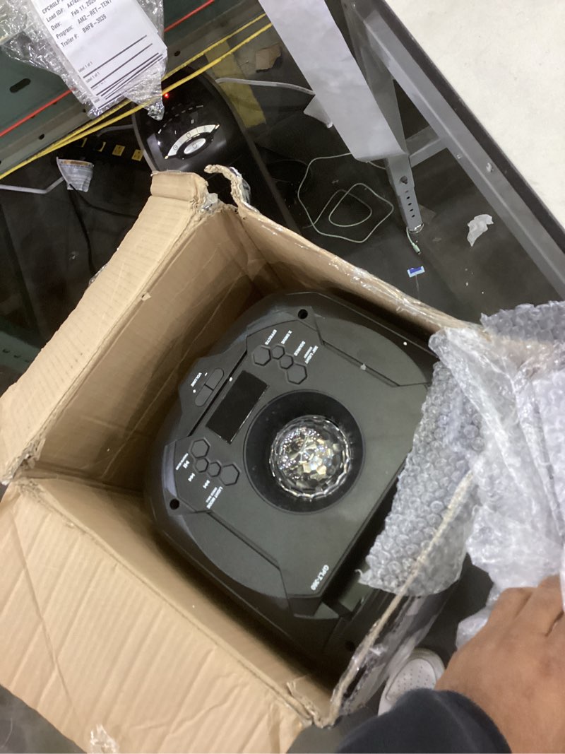 Condition photo showing As Is for GPLT-360 Portable 1000 Watt Wireless Self Battery Powered Loud Bluetooth Party Tower Speaker Box with 360° of Sound and 360° of Beat Synced Light