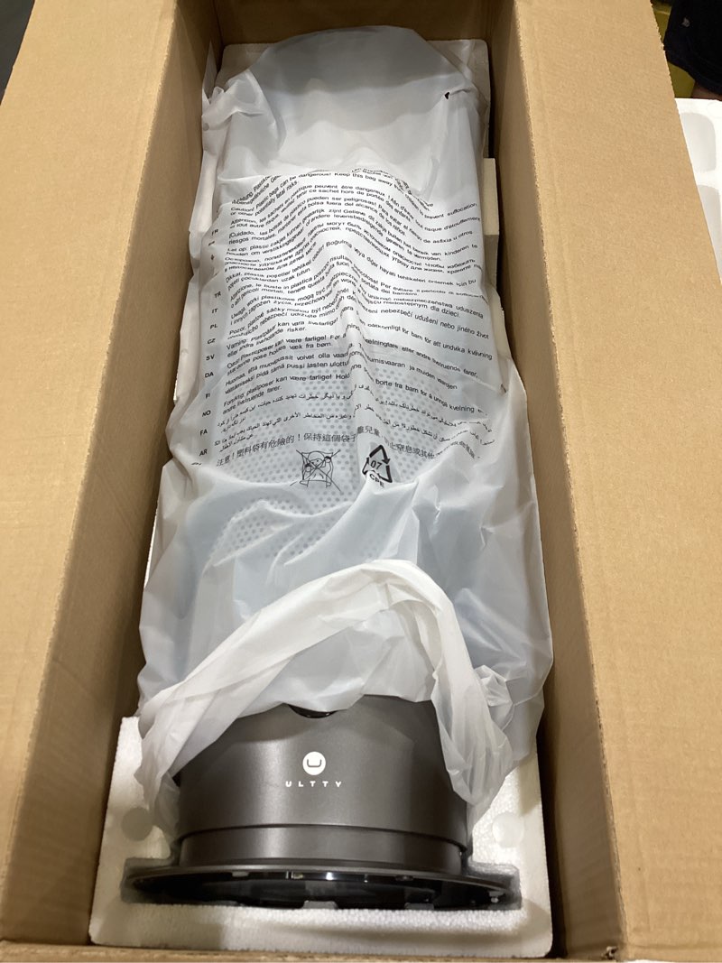 Condition photo showing Good Condition for u ultty bladeless tower fan and air purifier in one, quiet tower fan with remote, touch, 9 speeds, 8h timer, hepa filter 99.97%, 90° oscillation fans, floor fans powerful for home office room, black black large