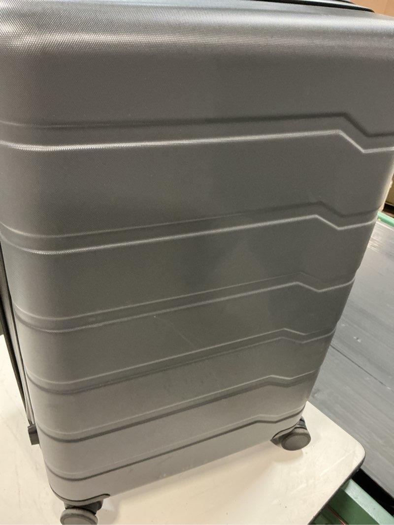 Condition photo showing Good Condition for carry on spinner wheels suitcase gray - open story™ 28”x19”