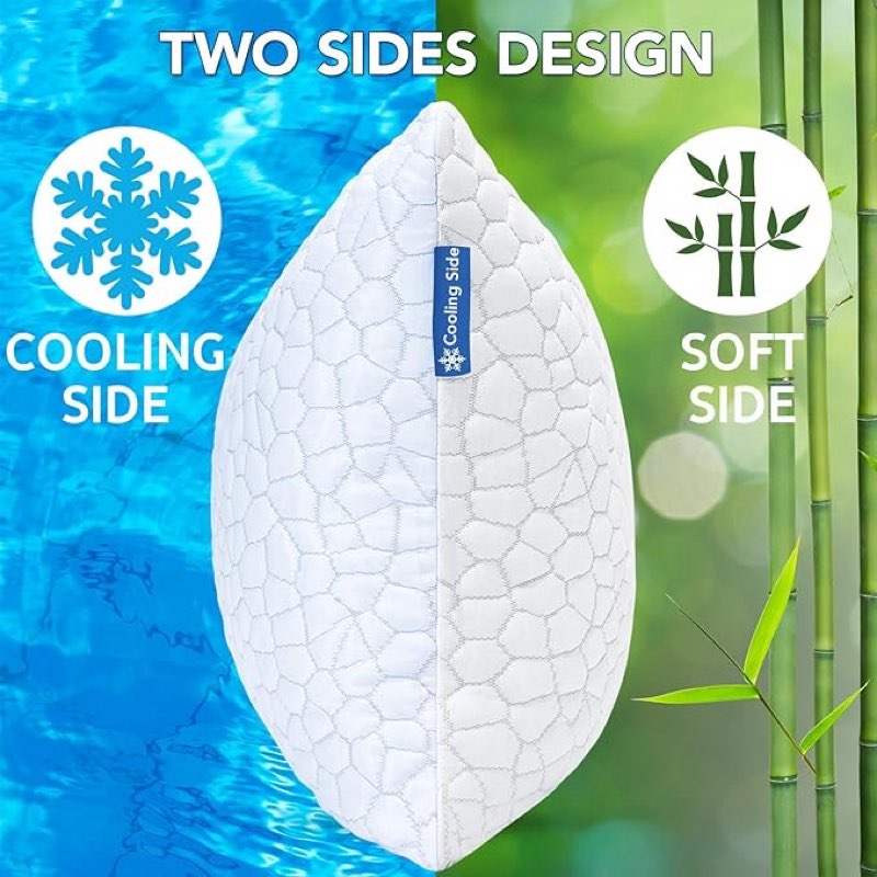 Cooling Pillows for Sleeping, Shredded Memory Foam Bed Pillows King Size