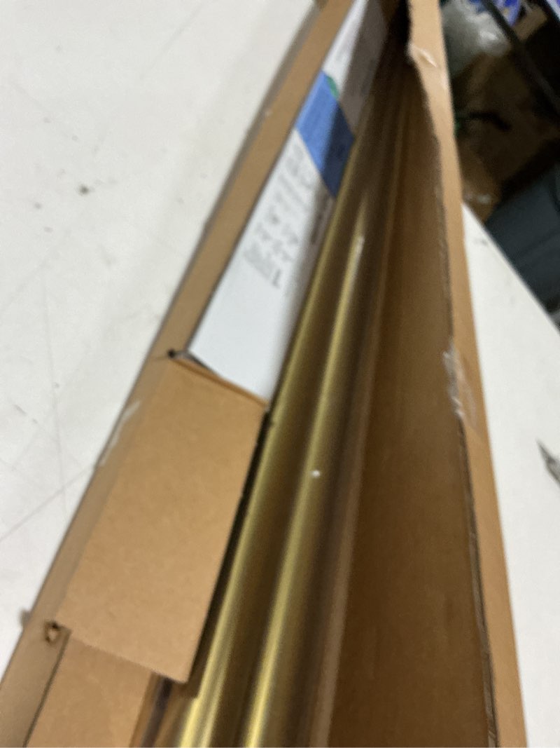 Condition photo showing Good Condition for blasthome® non-adjustable luxury curtain rods for windows, 1 ¼” rod set, 7 foot fixed length (two rods connect for a seamless look), brushed gold single rod brushed gold 7 foot