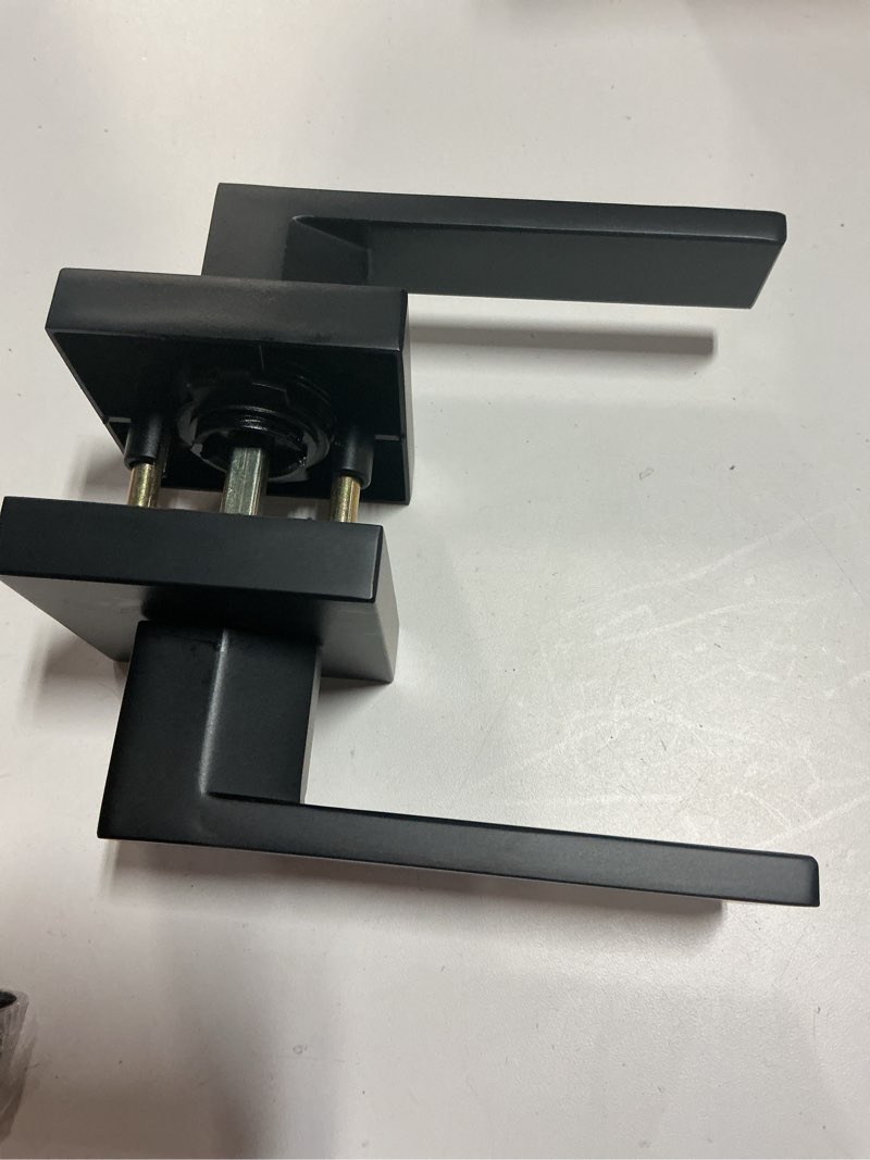 Condition photo showing New/Like New for Asidrama 5 Pack Passage Matte Black Door Handles, Door Lever with Door Knobs Indoor for Bedroom or Bathroom, Matte Black Door Handles Interior with Locks for Left Right Sided Doors Passage 4pack Matte Black