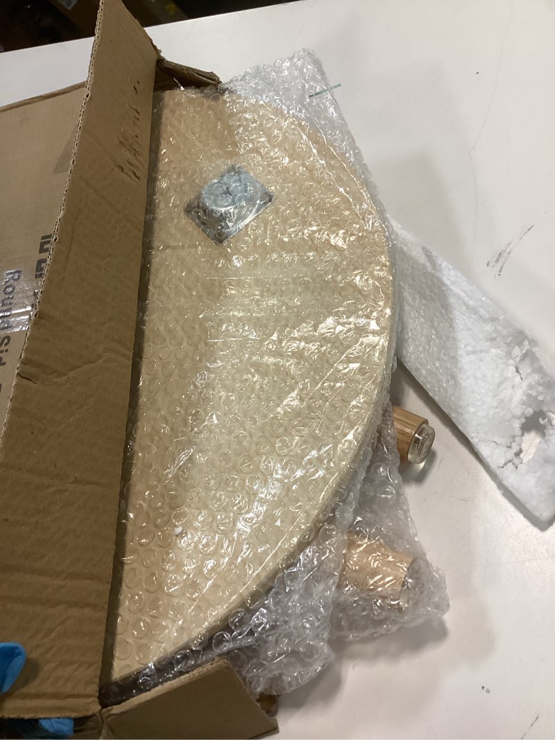 Condition photo showing Good Condition for Apicizon Small Round Side Table, Modern Light Wood Side Table Bedside Nightstand End Table for Small Spaces, Bedroom, Living Room, 16.5 x 20 Inches, Natural All Natural 1