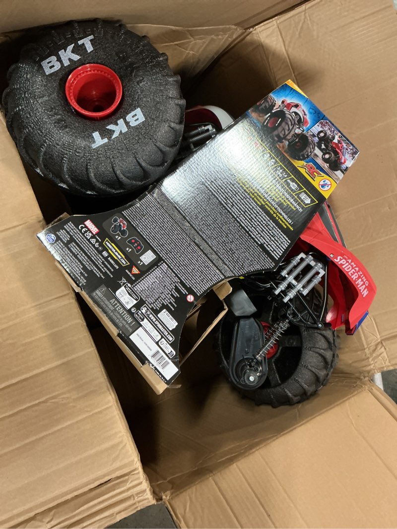 Condition photo showing As Is for Monster Jam Marvel Mega Spider-Man RC Monster Truck, All-Terrain, Over 2 Feet Long, 1:6 Scale, Super Hero Kids Toys for Boys and Girls Ages 4 and Up Multicolor