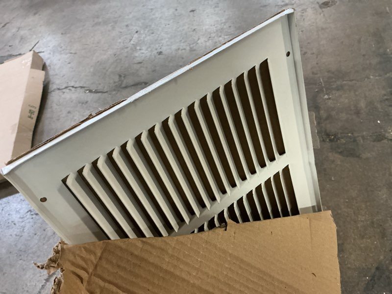 Condition photo showing Good Condition for 30"W x 8"H [Duct Opening Size] Steel Return Air Grille (AGC Series) Vent Cover Grill for Sidewall and Ceiling, White | Outer Dimensions: 31.75"W X 7.75"H for 30x8 Duct Opening