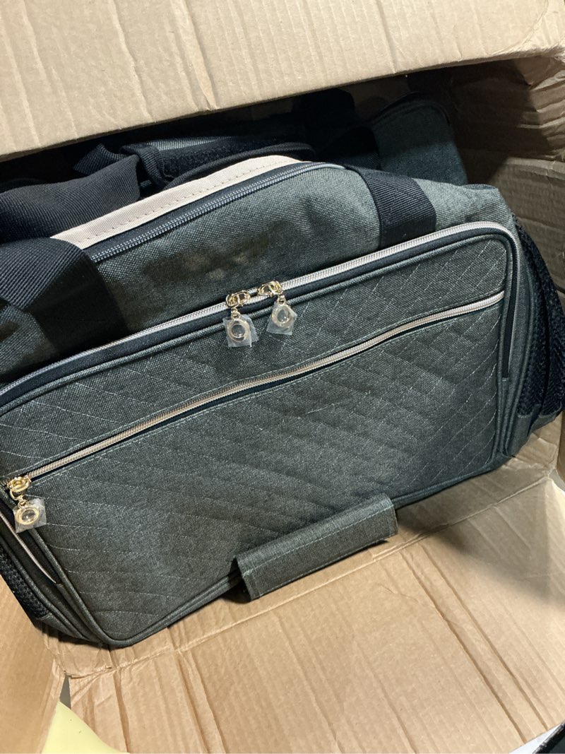 Condition photo showing As Is for luxja rolling teacher bag with teacher work bag, gray