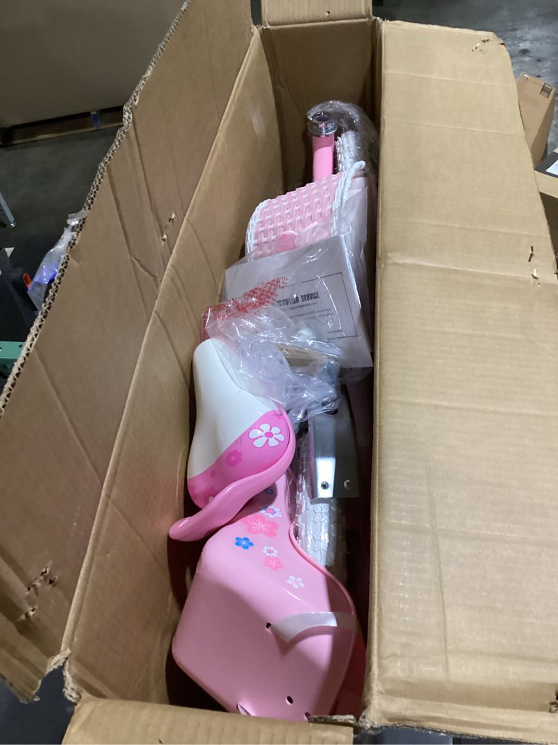 Condition photo showing Good Condition for glerc petal girls bike, 12-18 inch kids bike for ages 2-9 years old children, princess style kids bicycle with training wheels & basket & streamers, multiple colors pink 16 inch