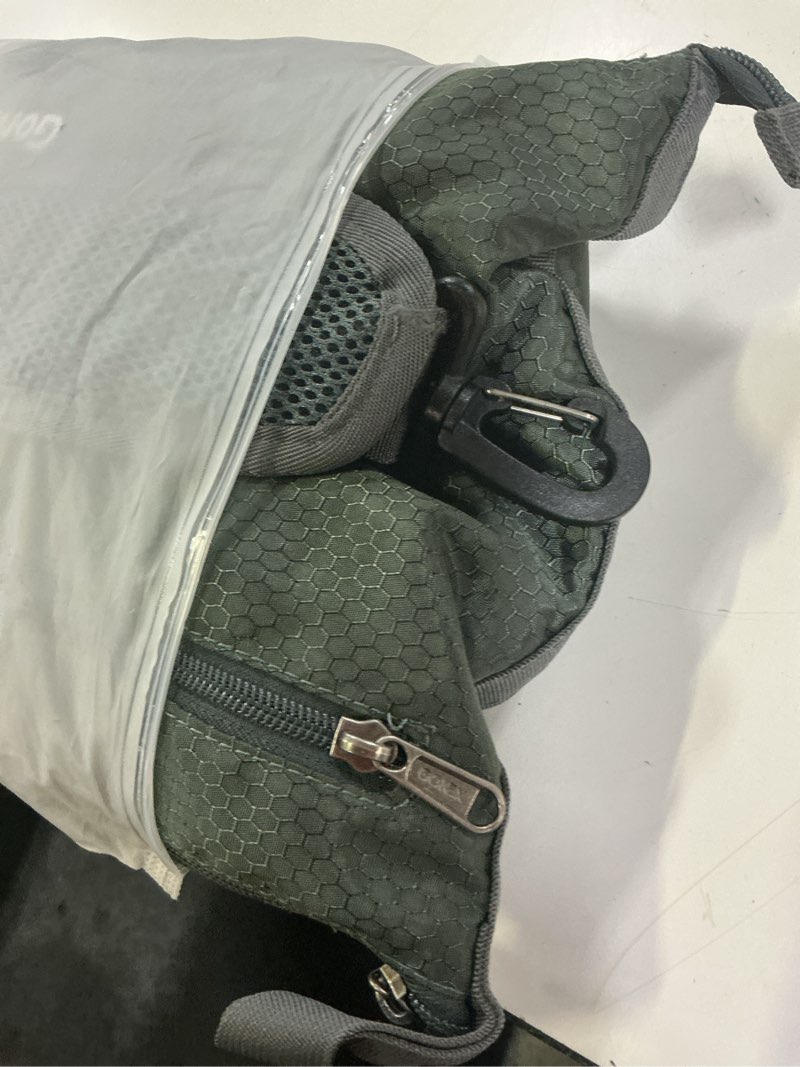 Condition photo showing New/Like New for gonex large foldable travel duffle bag with shoes compartment, packable lightweight water repellent duffel bag for camping gym weekender bag 40l gray