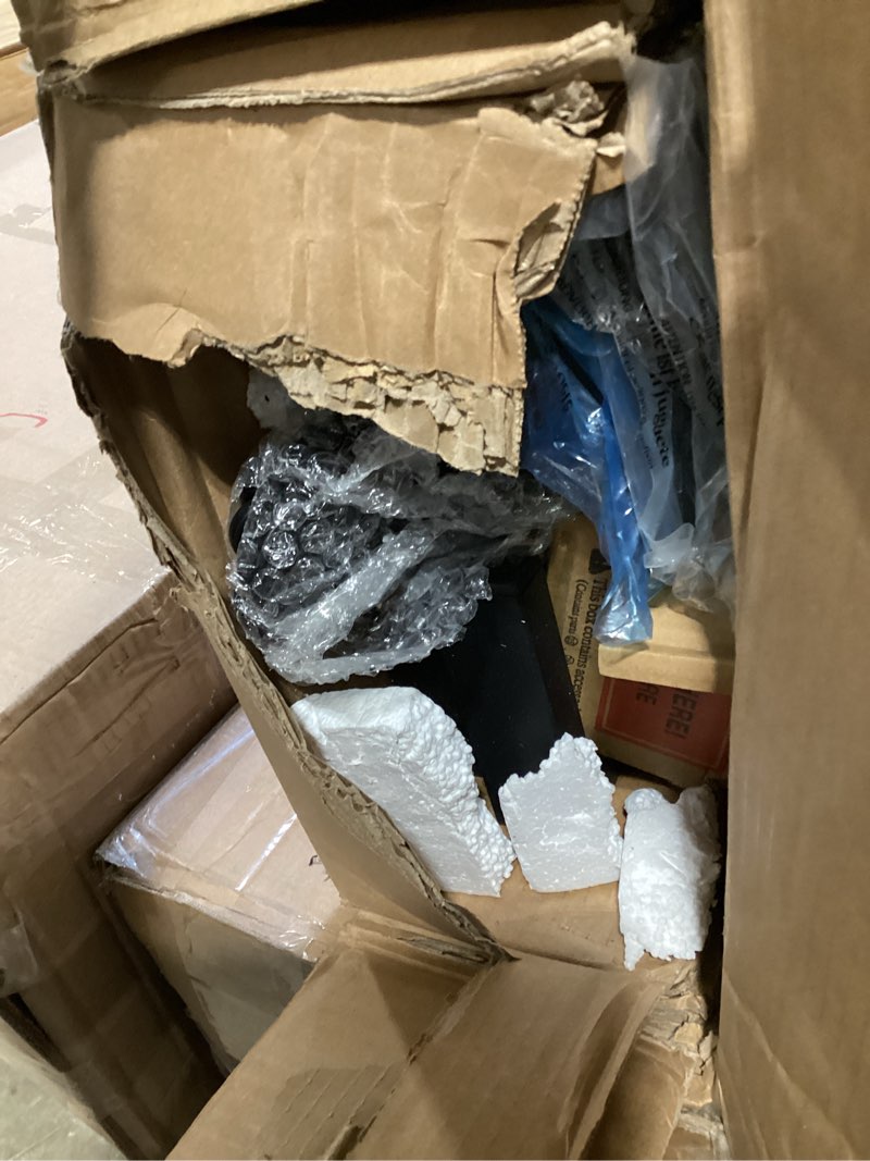 Seventable Twin Bed Frame with Charging Station & LED Lights, Upholstered Headboard with 2-Tier Stor