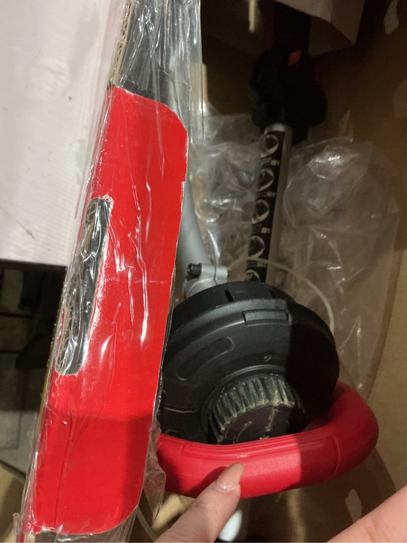 Condition photo showing As Is for hyper tough 26cc 2 cycle gas powered 18" straight shaft string trimmer