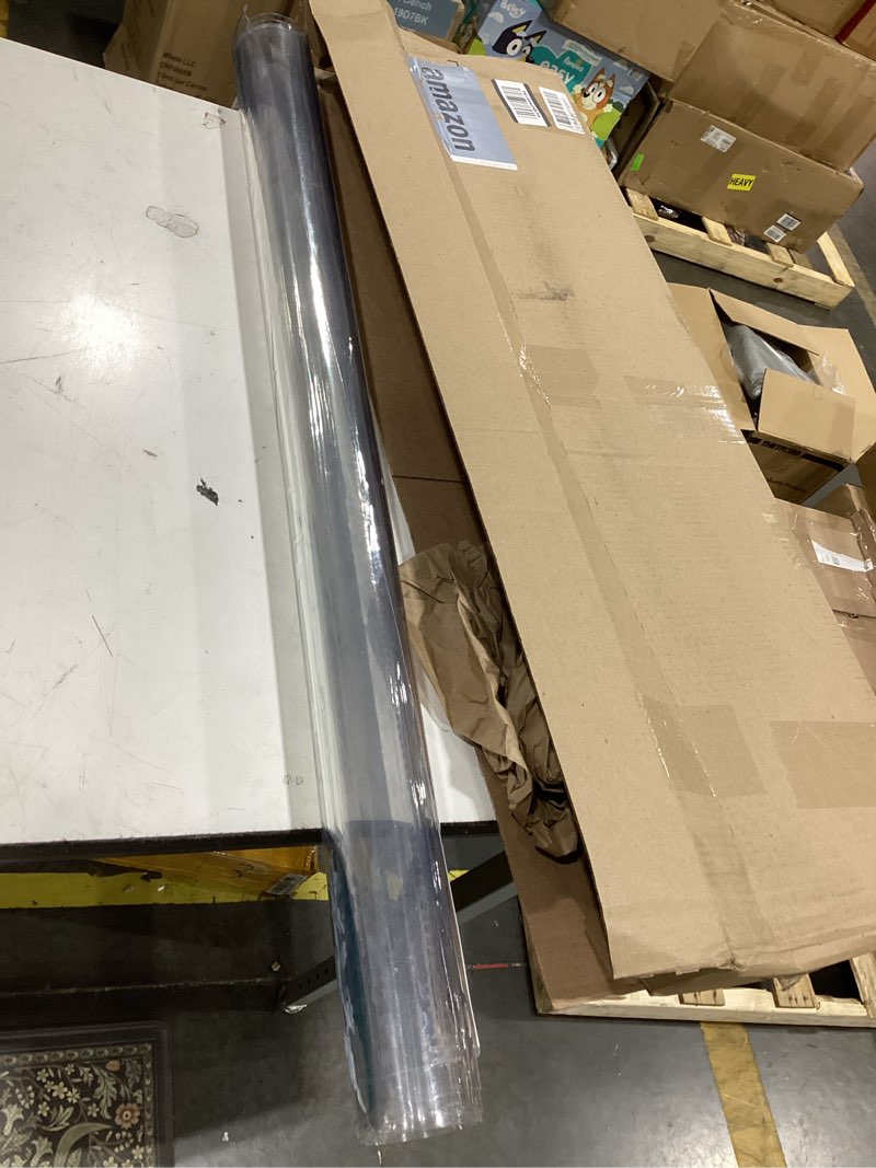 Condition photo showing Good Condition for 39 x 71 inch clear table cover - 1.5mm thick plastic & waterproof for dining, kitchen & office clear 39" x 71"