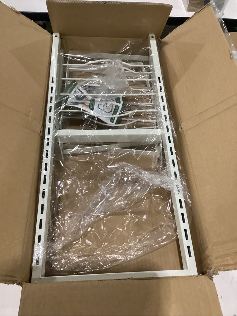 Condition photo showing Good Condition for 4-Tier Under Sink Storage Rack, Matte White Metal, Height Adjustable Pan Organizer, Modern Kitchen Cabinet Storage, 23x28.2x55cm