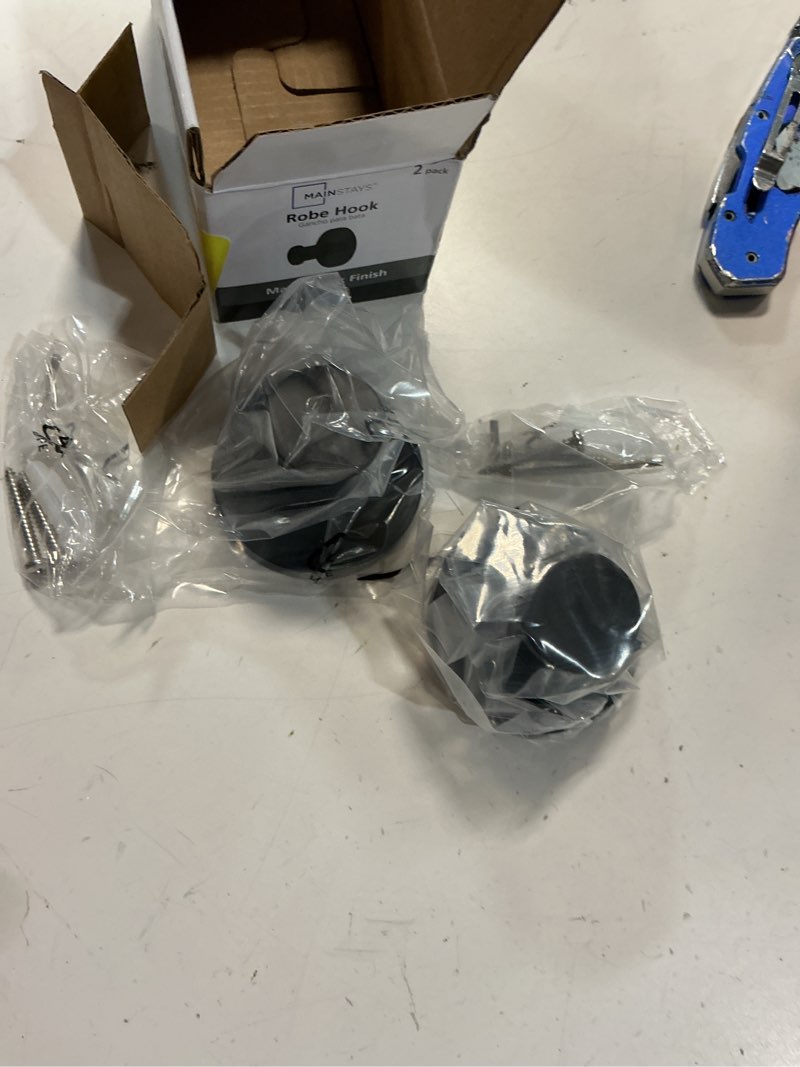 Condition photo showing Good Condition for mainstays modern round robe hook in matte black  2 pack