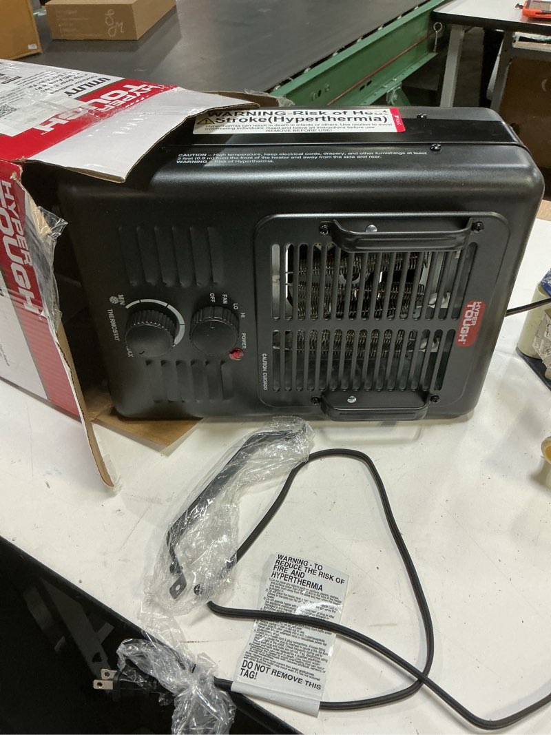 hyper tough 1500w electric utility fan- forced space heater, indoor, black, dq2211