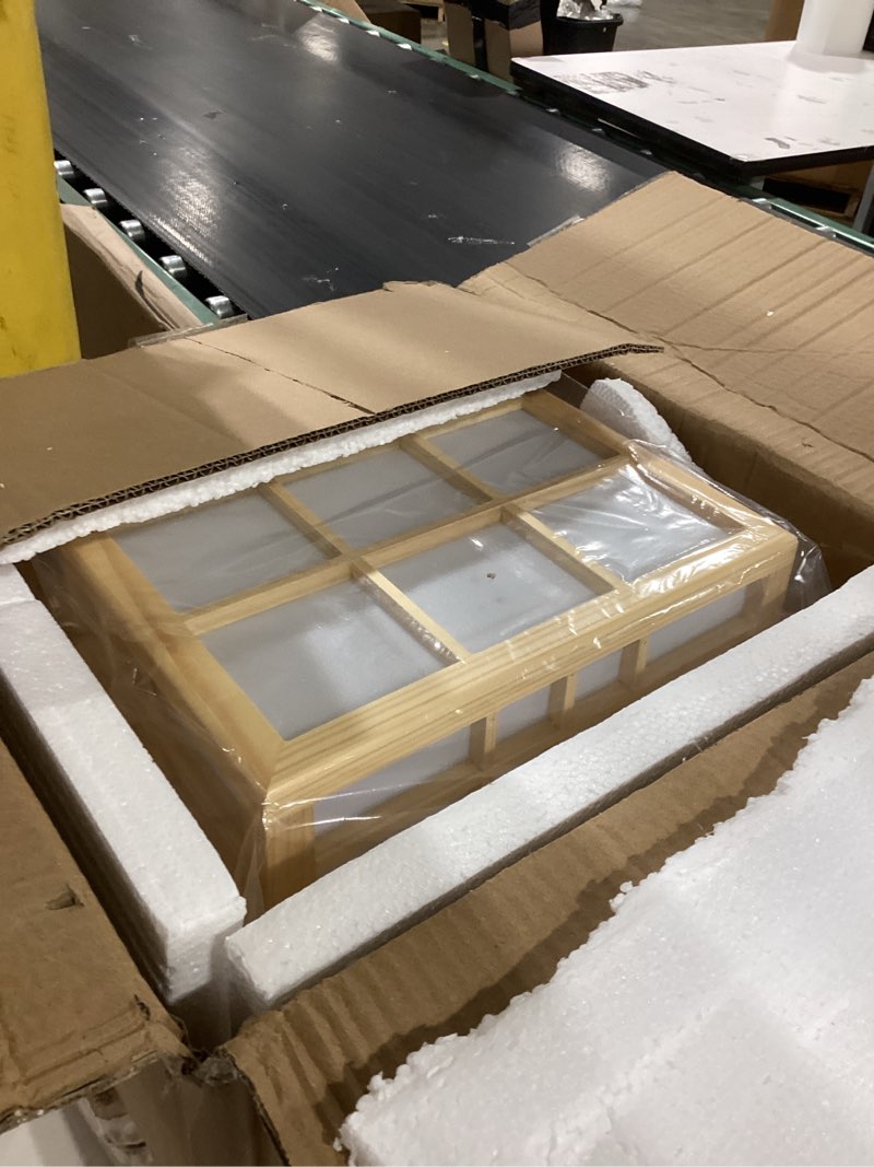 Condition photo showing Good Condition for uonlytech japanese style ceiling light 14 inch led flush mount wooden tatami lamp for bedroom living room home decoration