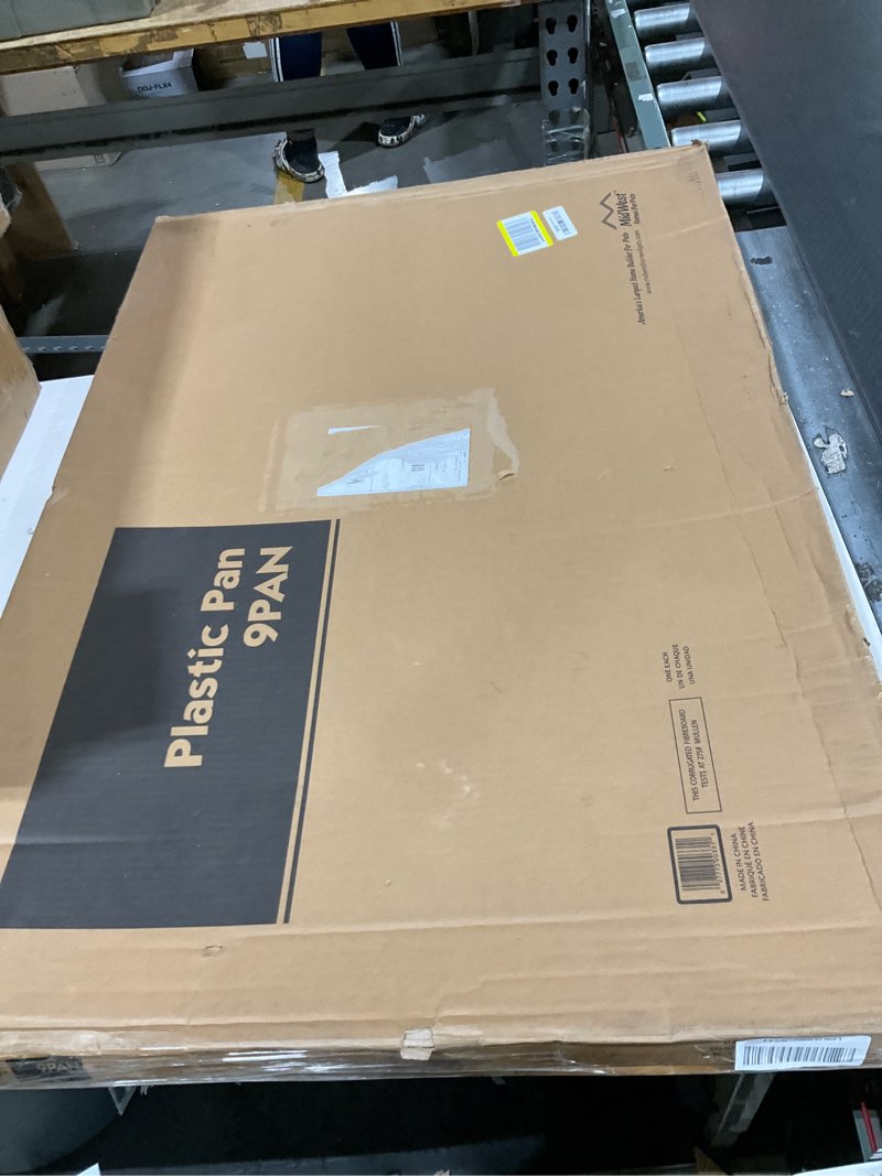 Condition photo showing Good Condition for midwest homes for pets 42-inch replacement pan, measures 41.3 x 27.75 x 1 inches, universal leak-proof tray for dog crates & multi-purpose use, fits most standard 42" wire crates black 41.3"l x 1.0"w x 27.8"h