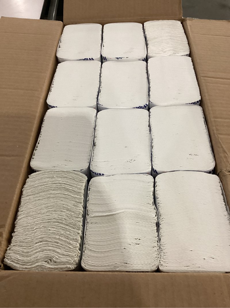 Condition photo showing New/Like New for multifold paper towels bulk - 12 pack case, 250 sheets/pack (3,000 total), highly absorbent recycled disposable hand towels for bathrooms, dispensers, restaurants & offices, made in usa
