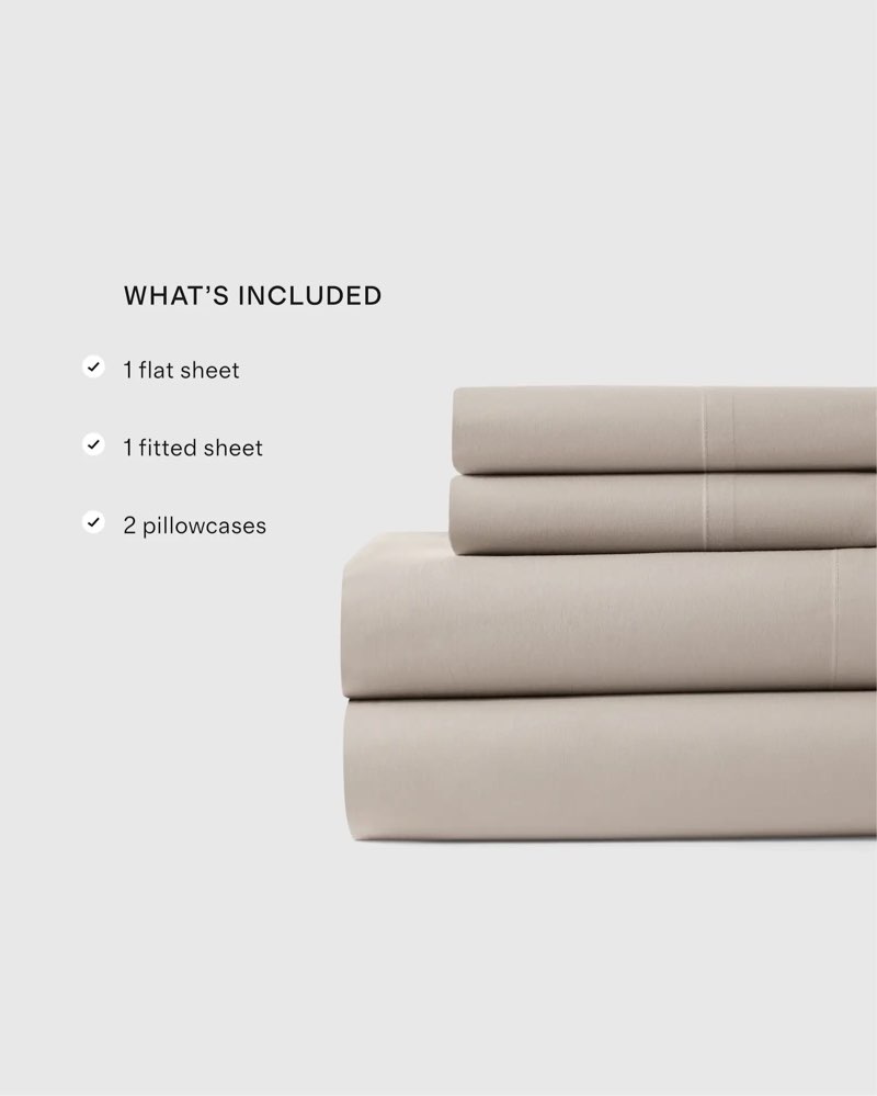  quince classic organic percale sheet set  4 pcs king  