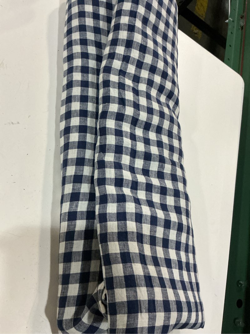 Condition photo showing Good Condition for european linen duvet cover, full/queen, navy gingham
