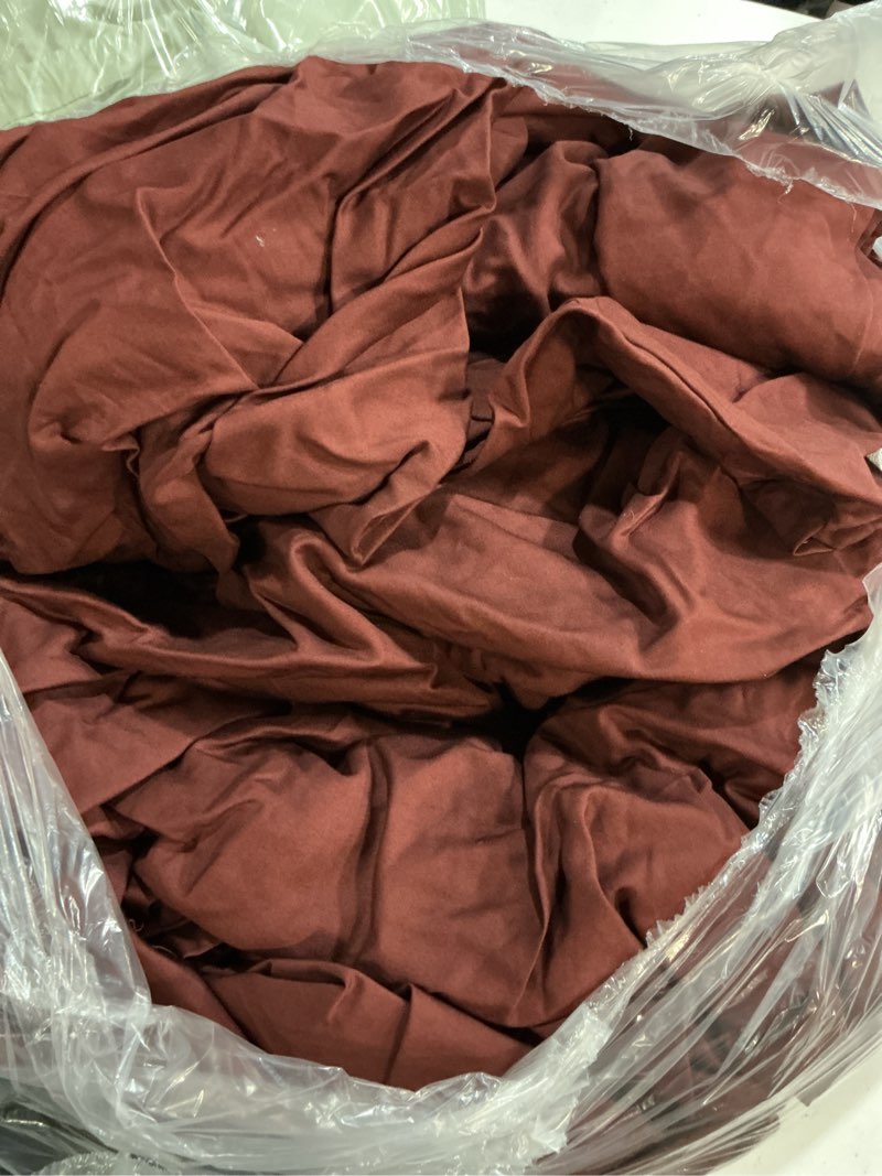 Condition photo showing As Is for bamboo deluxe bedding bundle, king, burgundy