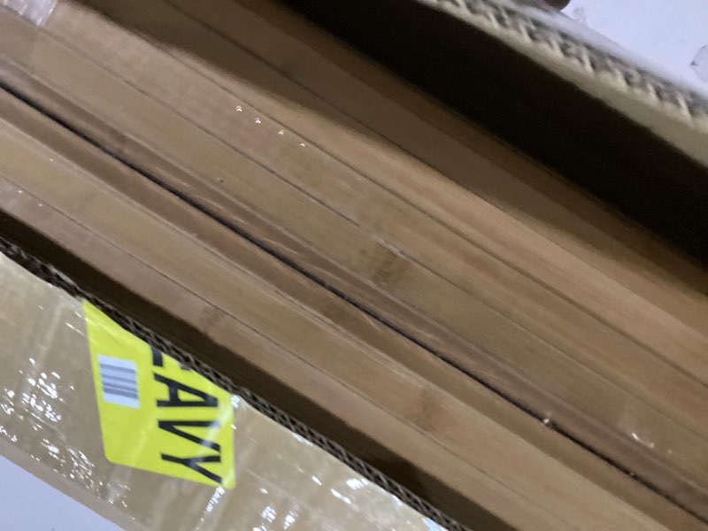 Condition photo showing New/Like New for juexica 4 pcs natural bamboo wall panel for interior wall 48''x96'' bamboo covering renewable pole wainscoting room divider wrap decor for bedroom living room kitchen island office (carbonized) 48''x96'' carbonized 4