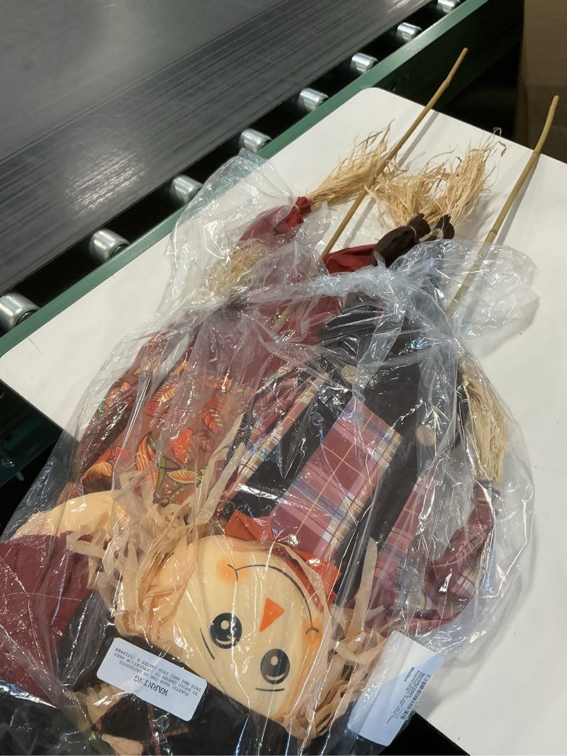 Condition photo showing Good Condition for Worth Imports 48" Stake, Set of 2 Scarecrow, Brown, Orange, Cream, Yellow, Burgundy