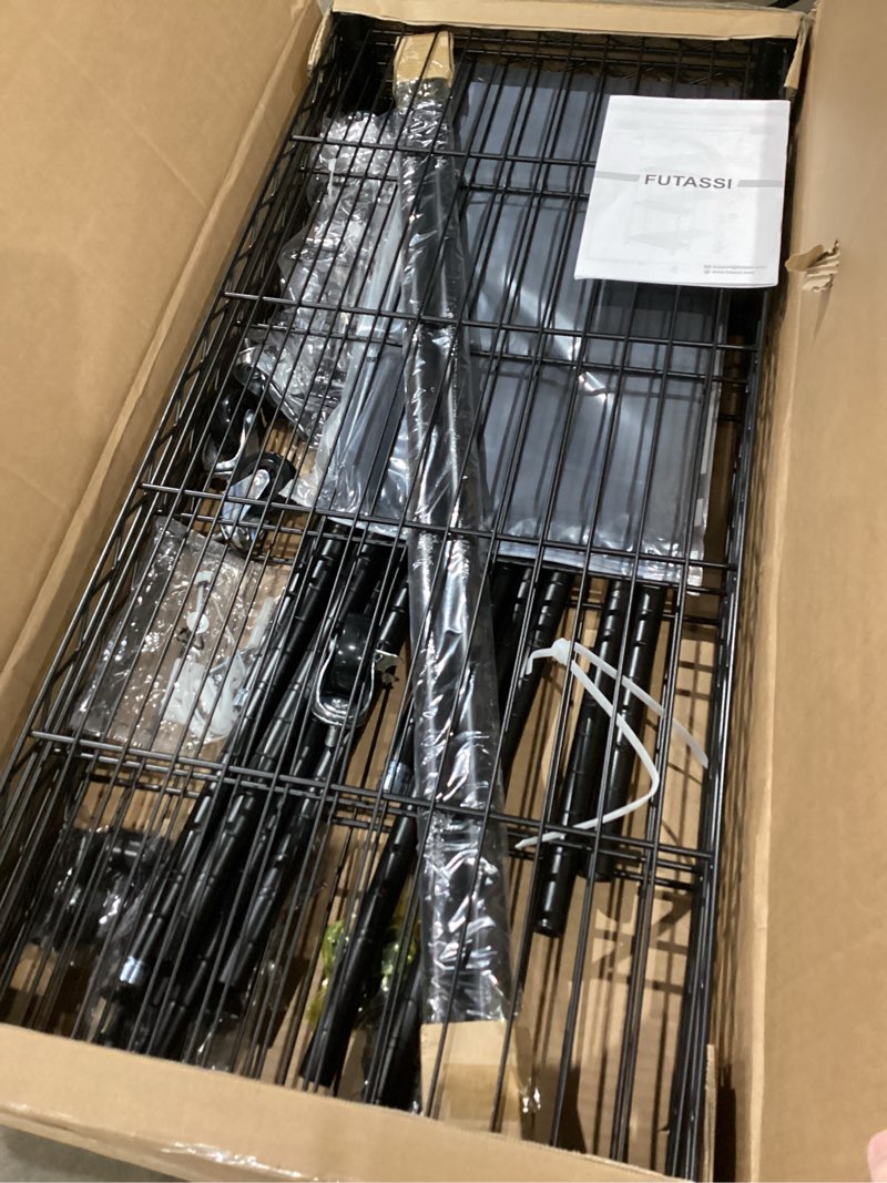 Condition photo showing Good Condition for futassi clothing rack with cover, p1c rolling closets with wheels, metal garment rack for hanging clothes, clothing storage wardrobe with cover, 36.2" w x 16.5" d x 80.5" h, black, load 450 pounds black rack with black cover