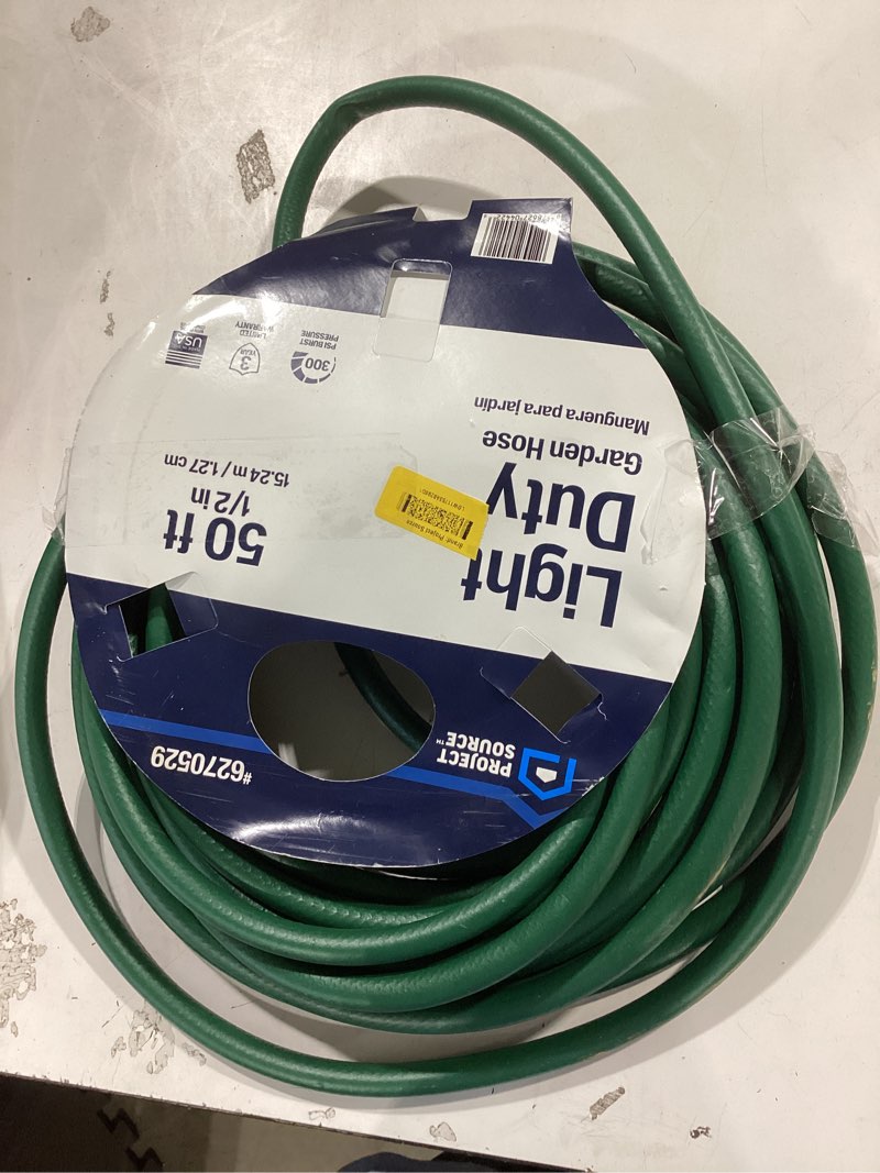 Condition photo showing As Is for project source 1/2-in x 50-ft light vinyl green hose
