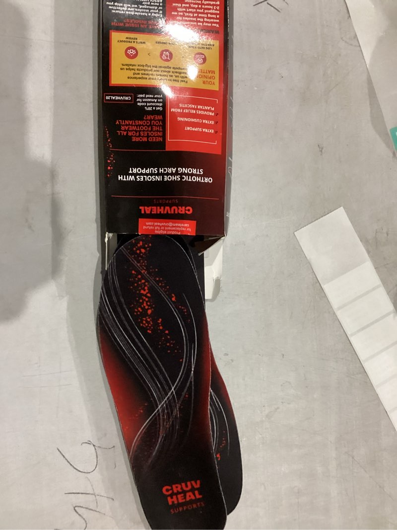 Condition photo showing New/Like New for CRUVHEAL 220+ lbs Plantar Fasciitis High Arch Support Insoles Men Women - Orthotic Shoe Inserts - Boot Work Shoe Insole (M, Black) M(Men 9-10.5/Women 10-11.5) Black