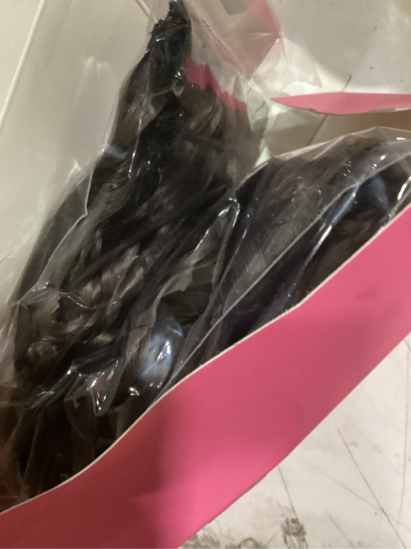 Condition photo showing As Is for curly clip in hair extensions, 4pcs 20 inch chocolate brown extensions clip ins lace weft curly invisible natural hairpieces for women chocolate brown 20 inch