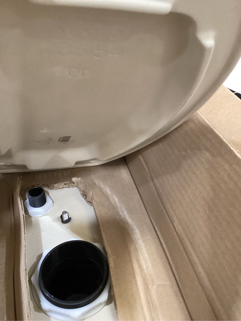 Condition photo showing New/Like New for gerber viper force elongated two-piece toilet with 12-in rough-in, ada compliant chair height, high efficiency 1.28 gpf, soft-close seat and install kit with wax ring included, white, grs48352