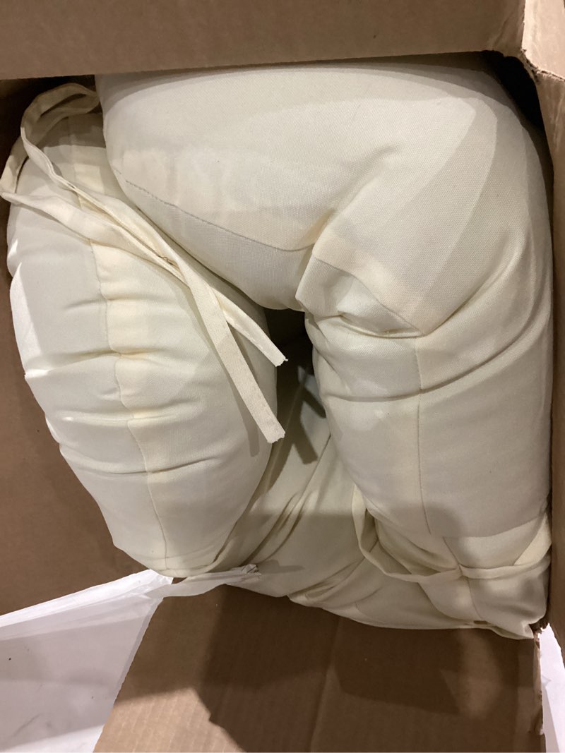 Blazing Needles Solid Twill Swivel Rocker Chair Cushion, 48" x 24", Natural