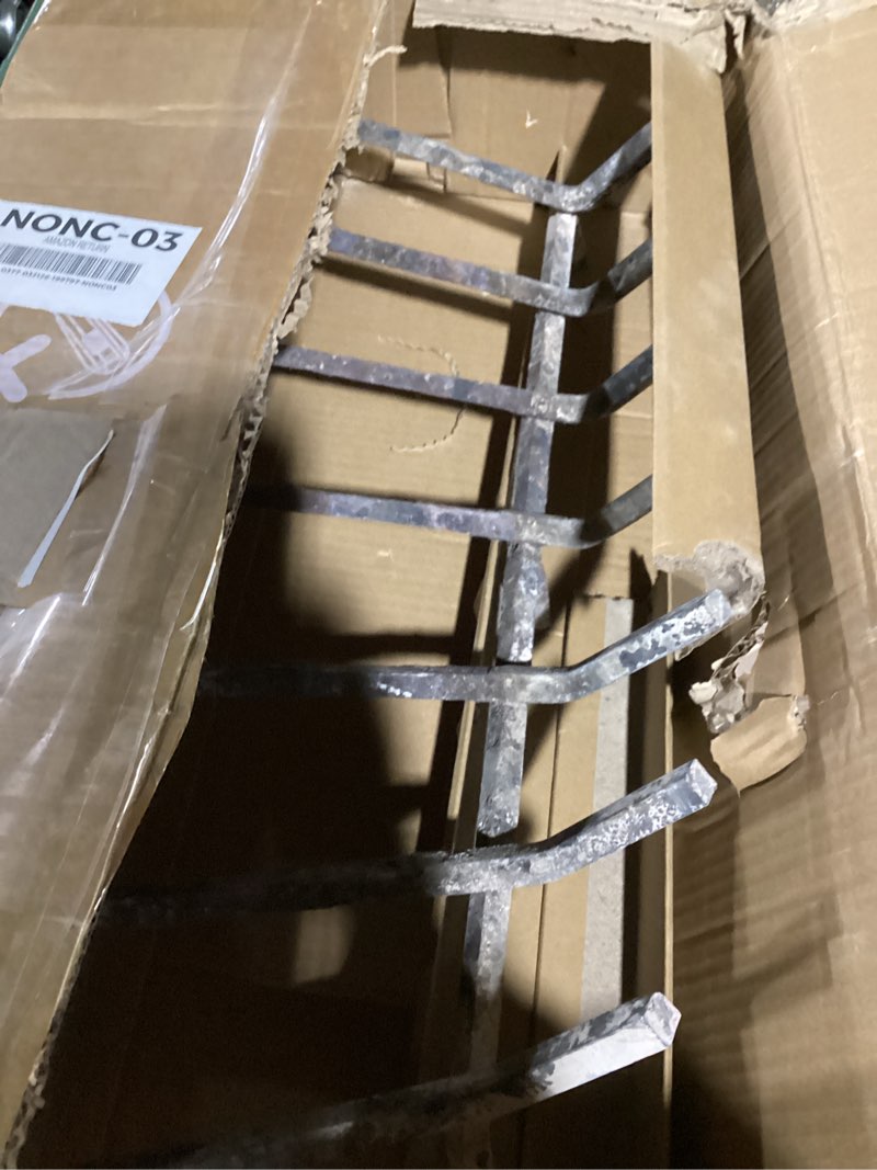 Condition photo showing As Is for mr ironstone fireplace grate 30 inch solid steel heavy duty firewood log burning rack fire grates for outdoor kindling tools pit indoor fireplace log holder wrought iron wood stove