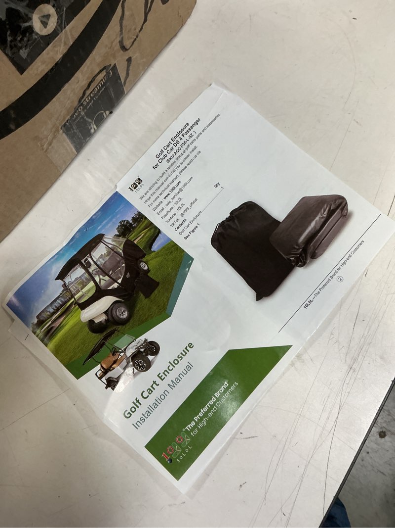 Condition photo showing As Is for Golf Cart Enclosure Rain Cover 2&4Passenger, EZGO TXT RXV/Club Car Ds&Precedent and Yamaha, 600D Rain Cover Waterproof Windproof Snowproof and All-Weather Protection Fit for Tempo Onward 4 Passenger Extended Roof