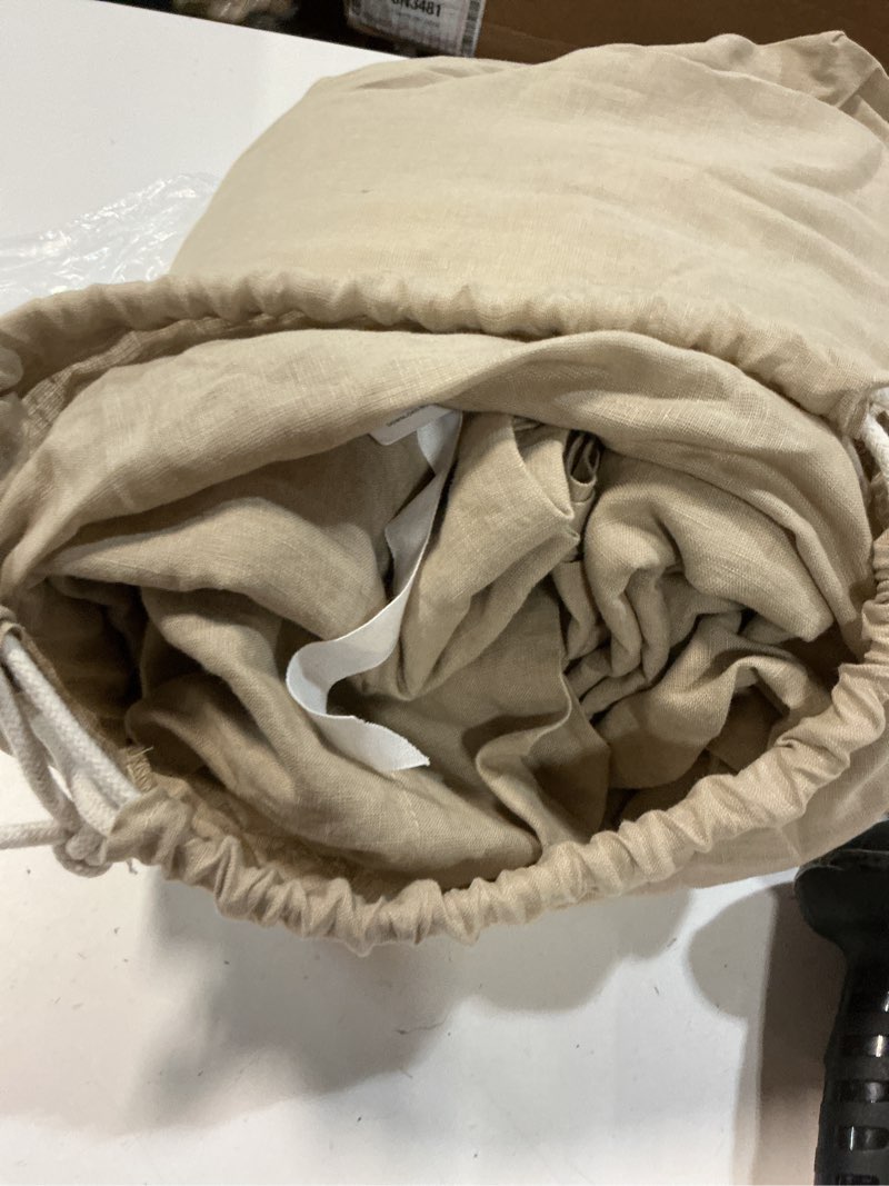 Condition photo showing Good Condition for european linen sheet set, full, toffee