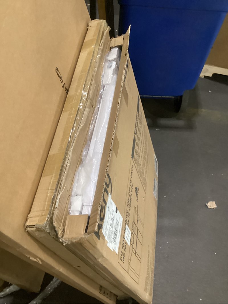 Condition photo showing New/Like New for keny 29"-47.3" extra wide baby gate for stairs, auto close safety dog gate, pressure mounted no drilling pet gate for doorways, easy walk through stair gate for kids todder, 30" tall, white white 29-47.3"wide, 30"tall