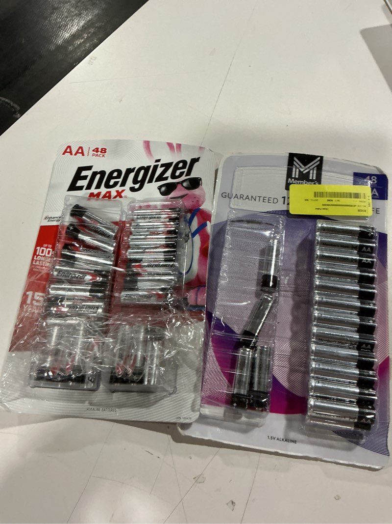 Condition photo showing As Is for member's mark aa alkaline batteries, 48 pack