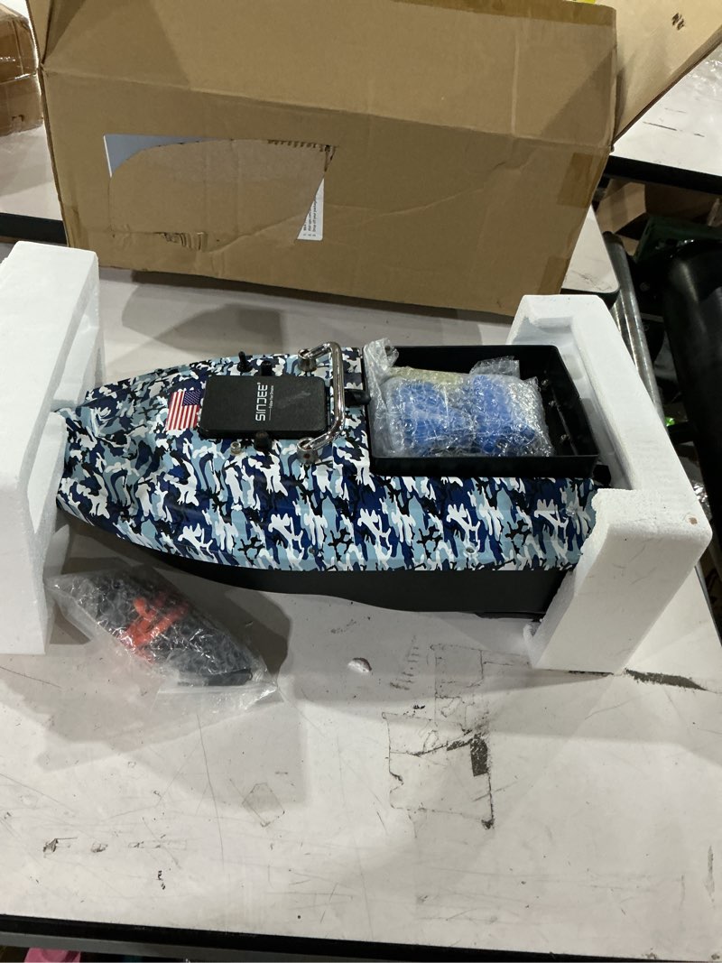 Condition photo showing Good Condition for rc bait boat, rc fishing bait boat with bait release | 328yds long range rc bait boat with dual motors, 4.4lb bait capacity, basic control & dual batteries for accurate fishing camouflage(basic)