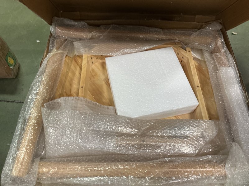 Condition photo showing Good Condition for DELAVIN 31.5" Solid Wood Round Dining Table for 4, Farmhouse Small Kitchen Table for 2-4, Modern Office Table for Home Kitchen Apartment, Easy Assembly, Space Saving, Natural Natural 31.5"L x 31.5"W