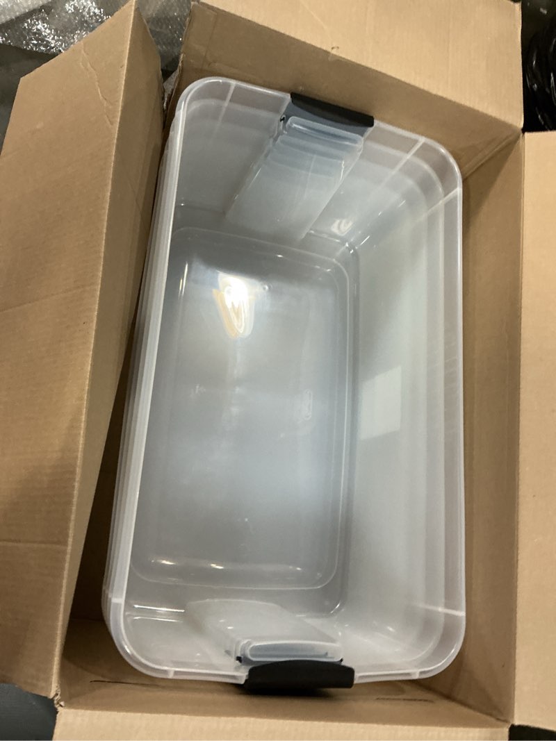 Condition photo showing New/Like New for sterilite 116 quart clear stackable latching storage box containers  4 pack